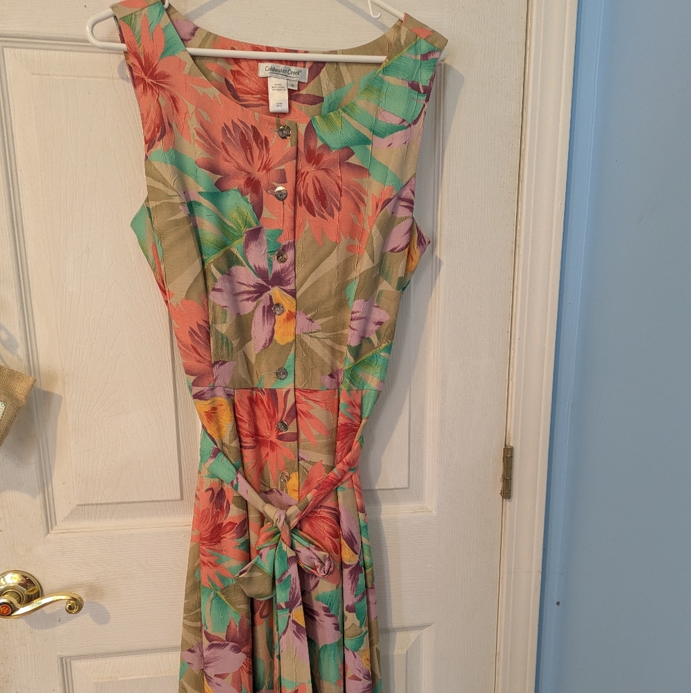 Coldwater Creek Multicolor Floral Midi Dress